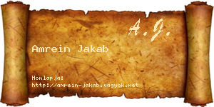 Amrein Jakab névjegykártya